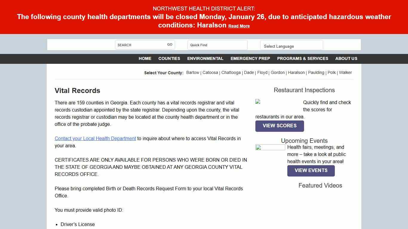 Vital Records - Northwest Health Northwest Health